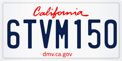 CA license plate 6TVM150