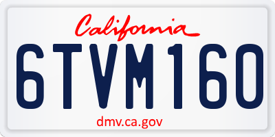 CA license plate 6TVM160