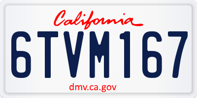 CA license plate 6TVM167