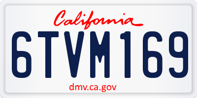 CA license plate 6TVM169
