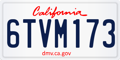 CA license plate 6TVM173
