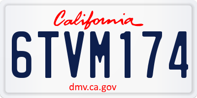 CA license plate 6TVM174