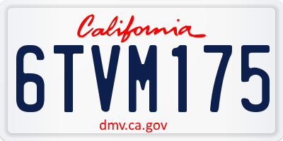 CA license plate 6TVM175