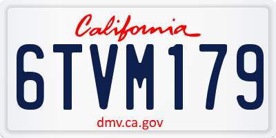 CA license plate 6TVM179
