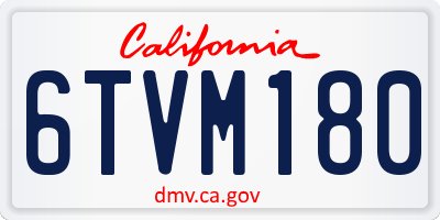 CA license plate 6TVM180