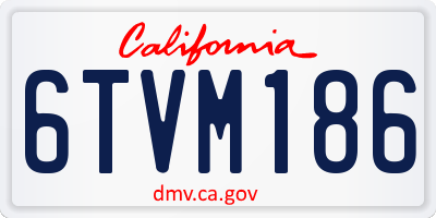 CA license plate 6TVM186