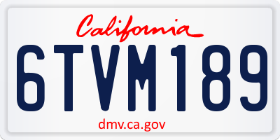 CA license plate 6TVM189