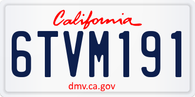 CA license plate 6TVM191