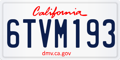 CA license plate 6TVM193