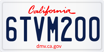 CA license plate 6TVM200
