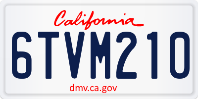 CA license plate 6TVM210