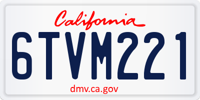 CA license plate 6TVM221