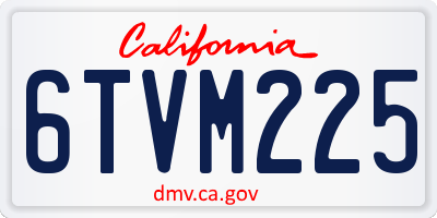 CA license plate 6TVM225