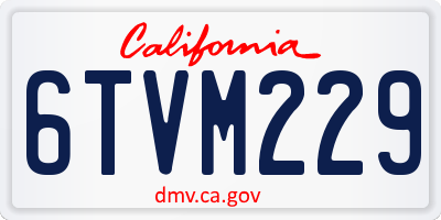 CA license plate 6TVM229