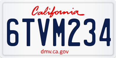 CA license plate 6TVM234