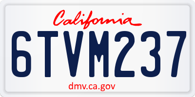 CA license plate 6TVM237