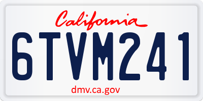 CA license plate 6TVM241