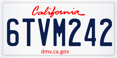 CA license plate 6TVM242