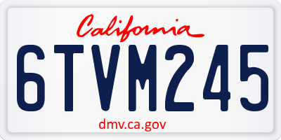 CA license plate 6TVM245