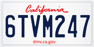 CA license plate 6TVM247