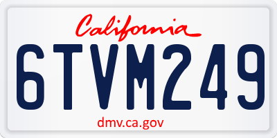 CA license plate 6TVM249