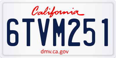 CA license plate 6TVM251