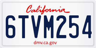 CA license plate 6TVM254