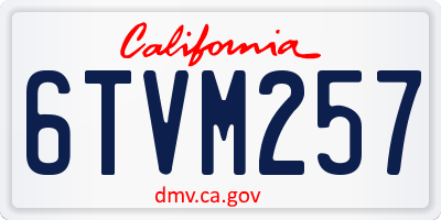 CA license plate 6TVM257