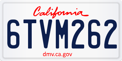 CA license plate 6TVM262