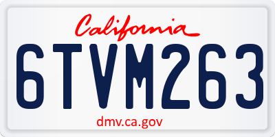 CA license plate 6TVM263
