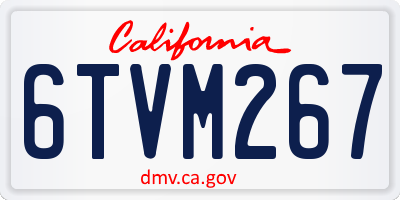 CA license plate 6TVM267