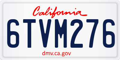 CA license plate 6TVM276