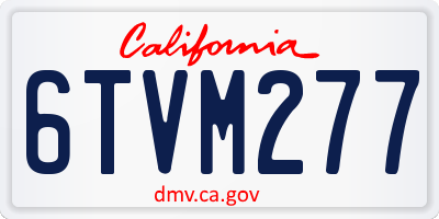 CA license plate 6TVM277