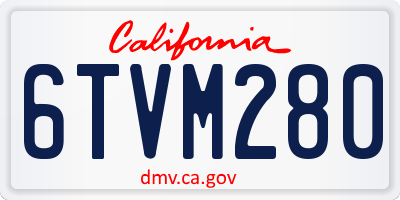 CA license plate 6TVM280