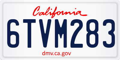 CA license plate 6TVM283