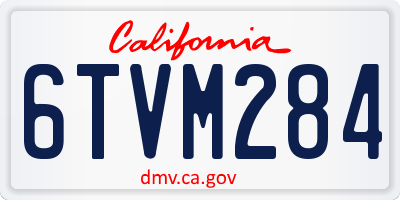 CA license plate 6TVM284