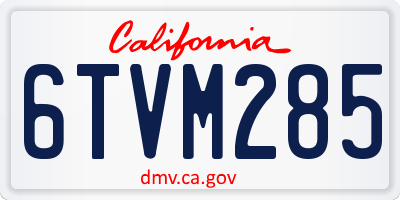 CA license plate 6TVM285