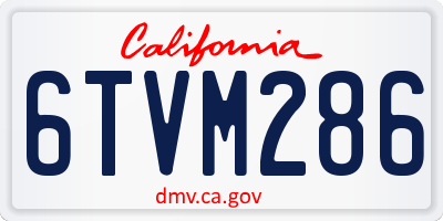 CA license plate 6TVM286