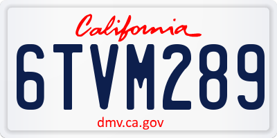 CA license plate 6TVM289