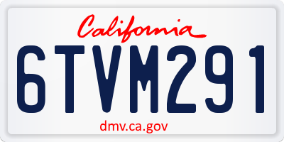 CA license plate 6TVM291