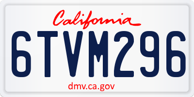 CA license plate 6TVM296