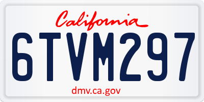 CA license plate 6TVM297