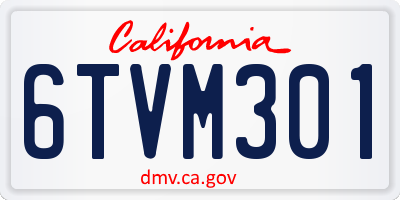 CA license plate 6TVM301
