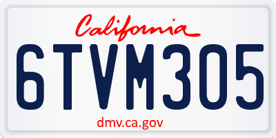 CA license plate 6TVM305
