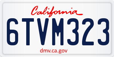 CA license plate 6TVM323