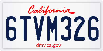 CA license plate 6TVM326