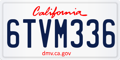 CA license plate 6TVM336