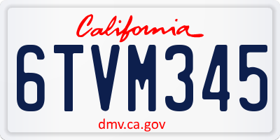 CA license plate 6TVM345