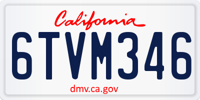 CA license plate 6TVM346