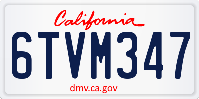 CA license plate 6TVM347